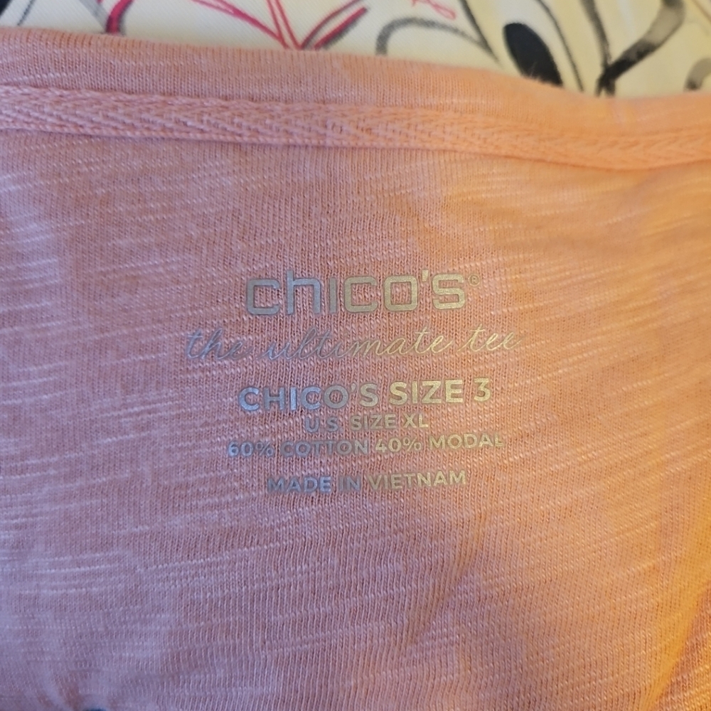 Chico's 3 (XL/16) "Ultimate Tee" 3/4 Sleeve Top - Picture 5 of 5